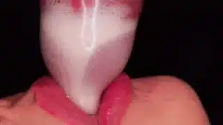 CLOSE UP: BEST Milking MOUTH made You CUM TWICE in CONDOM! Broke the CONDOM and Got All CUM! BLOWJOB