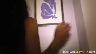 Sarah Banks gives blowjob to 12 guys