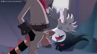 Stolas from Helluva Boss doing blowjob