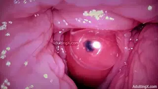 Camera in Vagina, Cervix POV, Tiny Cucked by Giant ‘Couple’, Cum in Condom and Creampie – Full Clip