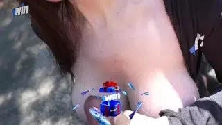 morena peituda se exibindo e fazendo boquete na avenida | Victoria RC | LP Produções