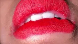 Morocco 18yo Hot Girl Licking Her Mouth Juicy & ASMR Movements Tongue With Red lipstick