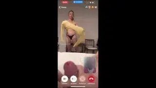 My husband is jerking and cum front my mom  while we talk with her by video call.