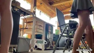 No Panties Party Girls having a BBQ Day Outdoors with their BFF to show legs and Pussy under Skirts