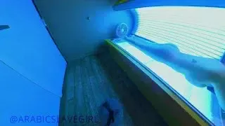 Arabic Slut has Orgasm in Public Tanning Bed