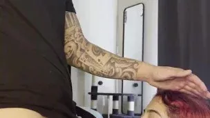 Latina from college class face fuck