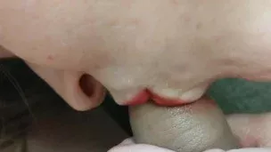 Ultra Close Up HD Licking and Coaxing Flaccid Cock to Hardness