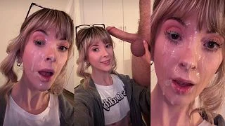 CUCK-CEPTION: sucking my boyfriend to a video of me fucking another man (HUGE FACIAL)