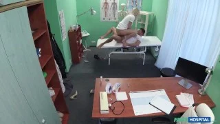 Fake Hospital Patient gets lucky and fucks the HOT BLONDE NURSE