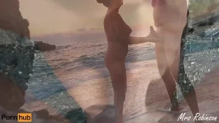 Handjob and Masturbating to eachother on Public Beach