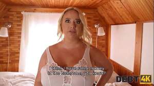 DEBT4k. Pregnant Slut Pays with Her Pussy with Monika