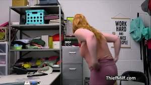 Lingerie stealing big tit sucks fat  cock