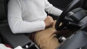 Rainy day jerk-off in my car in a parking lot, verbal, stroking my cock and cumming
