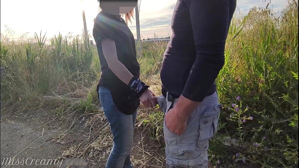 Dick flash – I pull out my cock in front of a young girl in public road and she helps me cum – it’s very risky 4K