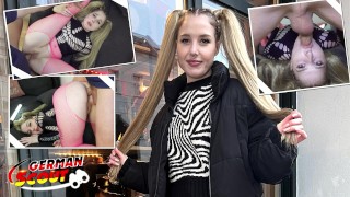GERMAN SCOUT – Big Dick Anal Sex Casting for Pigtails Teen Crystal White in Berlin