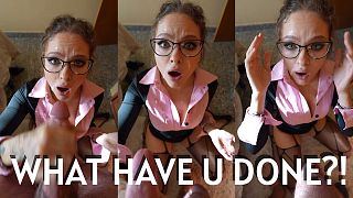 POV: Stepmom asked don’t cum on her face. Huge facial