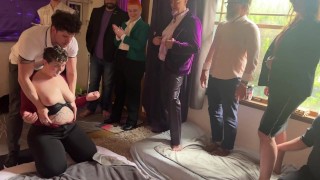 Promotion Party: Coworkers Devolve into Hardcore All-Gender Fuckfest and Eating Cake off Ass