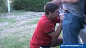Outdoors blowjob