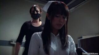 Sexually v. Claire Adams gets free from strait jacket and binds sexy ass brunette asian nurse Marica Hase then whips and anal toys her