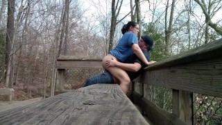 Amateur couple ALMOST caught fucking at the park