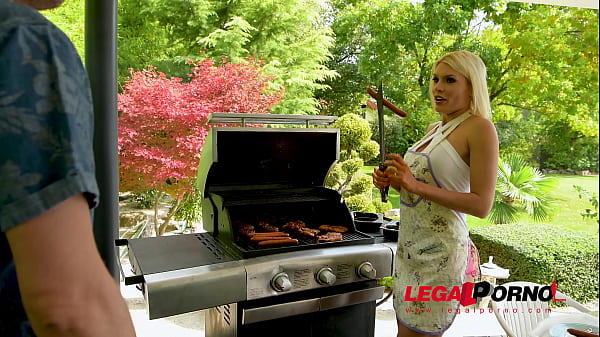BBQ turns into hardcore threesome fucking with Kitana Lure riding 2 dicks GP411