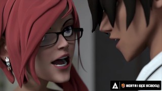 HENTAI SEX SCHOOL – Busty Hentai Teacher Shows Class Sex Techniques With Horny Students! CREAMPIE