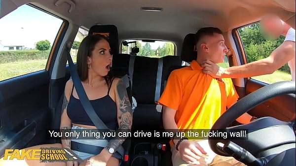 Fake Driving School Latina Hottie with Big Tits Fucked on the Roadside