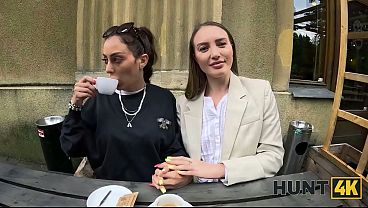 HUNT4K. GF had to watch her girl fucked with stranger