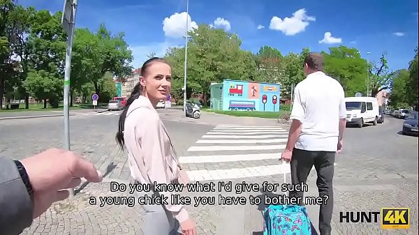 HUNT4K. Man watches how his lassie sucks stranger’s dick for cash