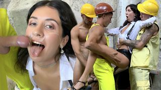Realtor Katty West Gets Fucked Hard By Workers At Construction Site