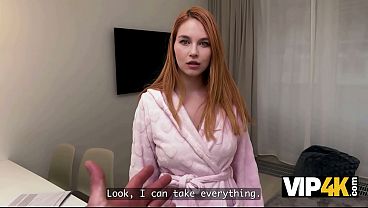 VIP4K. A Redhead Seduced the Debt collector