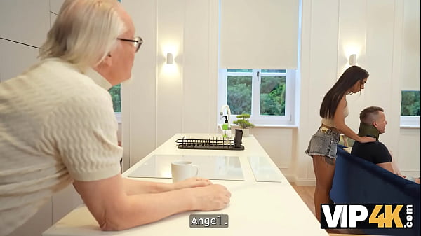 VIP4K. Cheating in the kitchen… Hot sex with Black Angel
