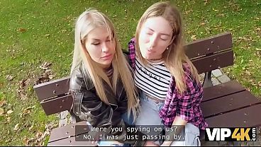 VIP4K. Hunter pick up and fucked the lesbians. Compilation POV video
