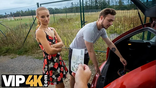 HUNT4K. Sexy girl was carrying some plums to her grandma and showed pussy to a stranger. Hot sex with Lucianna Lucci & Steve Q