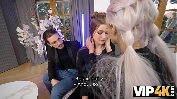 VIP4K. Two young and beautiful chicks fucking a big cock in a 3somes. Hot sex with Veronica Leal & Olivia Sparkle